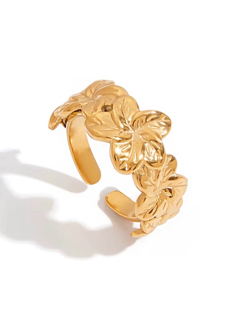 18K Gold Plated Adjustable Flower Ring